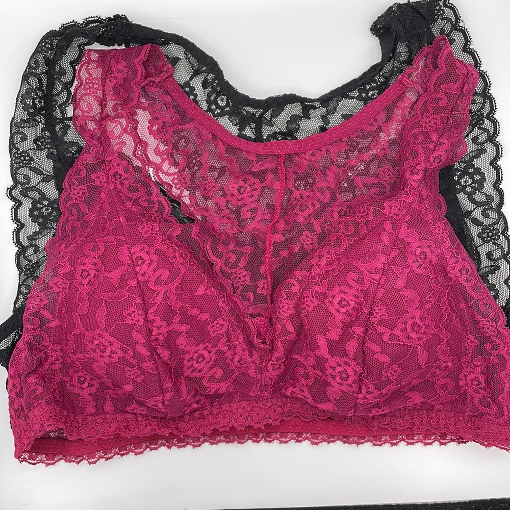 2 Pair Lace Razorback bralette.